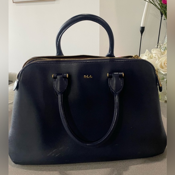 Lauren Ralph Lauren Blue Satchel Structured Design - Picture 1 of 4